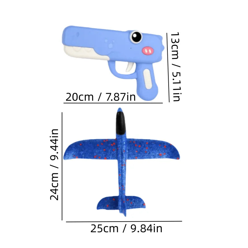 AeroDino Launcher Foam Plane Gun | One-Click Ejection Dinosaur Aircraft Toy