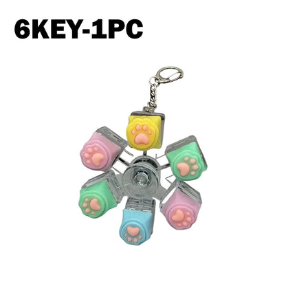 PurrPress - Cat Paw Mechanical Keycap Fidget Keychain