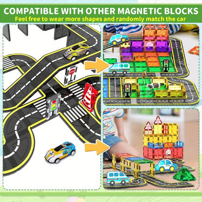 Magnetic Crane Car Building Set – Creative STEM Construction Toy for Kids