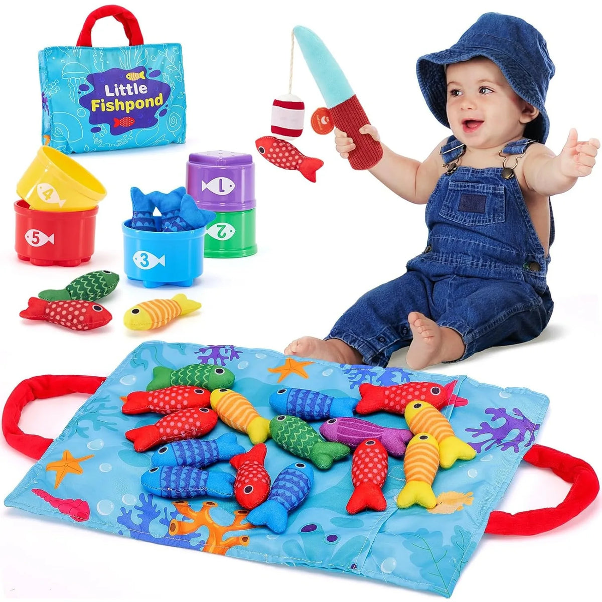 Montessori Fishing Game Set – 22-Piece Colour & Number Learning Toy 🎣🐠