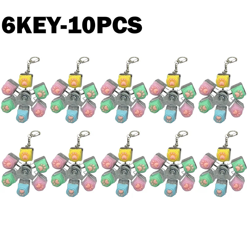 PurrPress - Cat Paw Mechanical Keycap Fidget Keychain