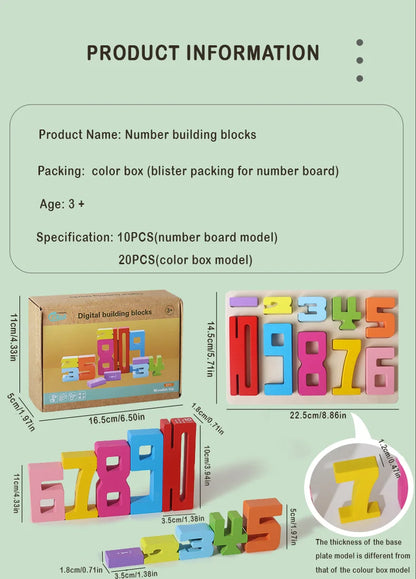 Montessori Wooden Puzzle Blocks – Stacking, Counting & Brain-Building Fun