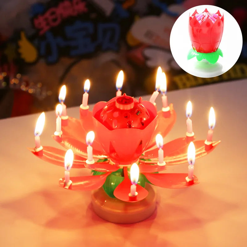 BloomWish - Musical Rotating Lotus Birthday Candle