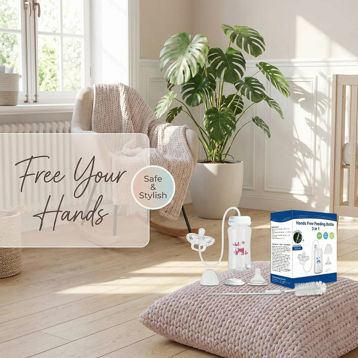 EasyFlow 3-in-1 Hands-Free Baby Bottle Set – Gravity Ball Feeding System