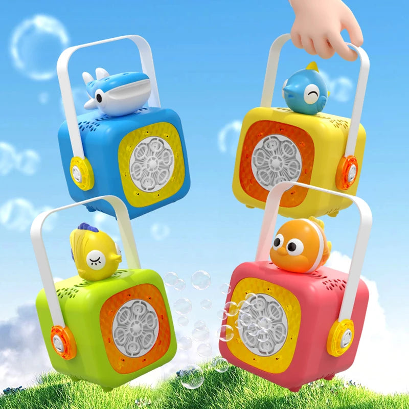 6-Hole Cartoon Fish Bubble Toy - Handheld Bubble Fun Without Batteries