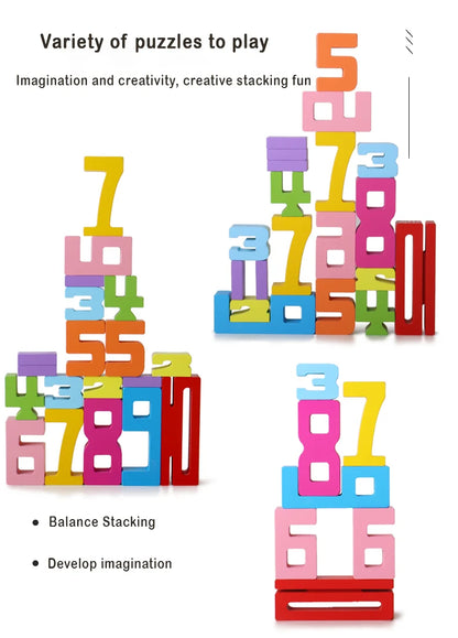 Montessori Wooden Puzzle Blocks – Stacking, Counting & Brain-Building Fun