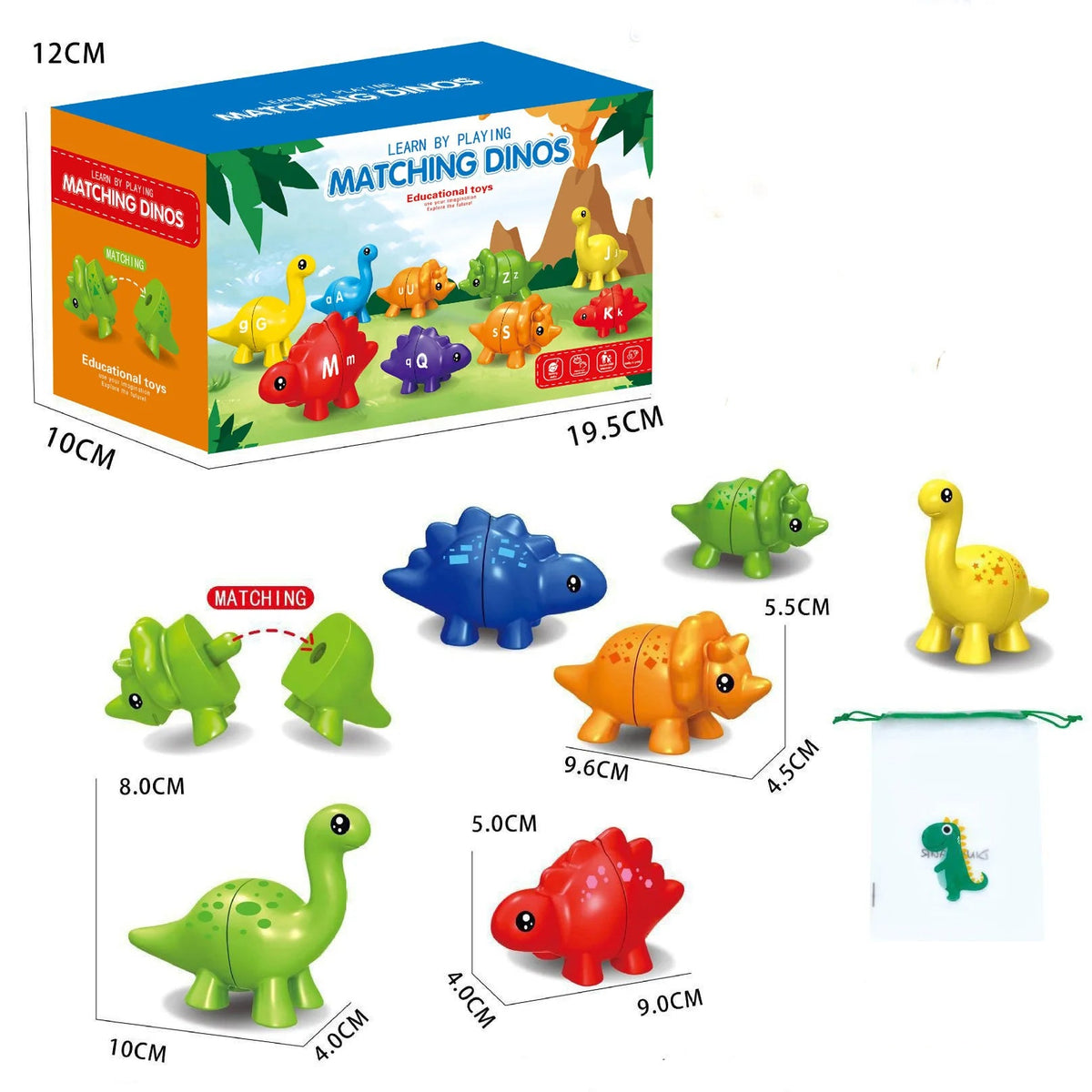 DinoCount Dinosaur Number & Letter Matching Puzzle
