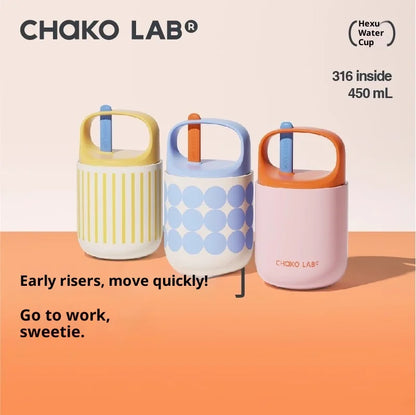Chakolab 450ML Stainless Steel Breakfast Cup with Lid & Spoon | Insulated Thermos for Office & Travel