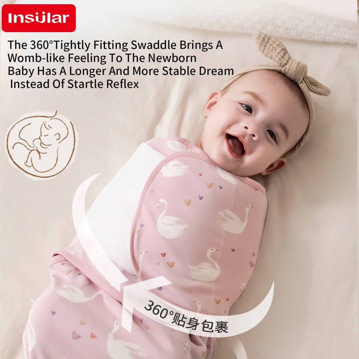 Adjustable Cotton Baby Swaddle Wrap & Hat Set 👶🌙