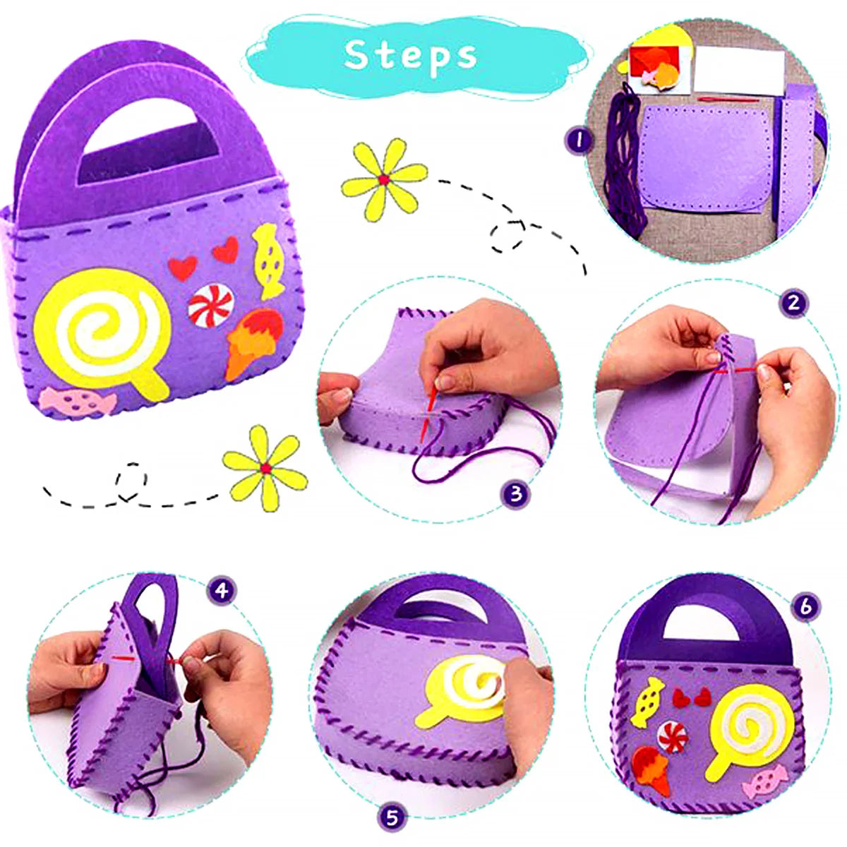 My First Felt Sewing Kit – 8 Beginner Craft Projects 🧵✨