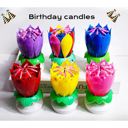 BloomWish - Musical Rotating Lotus Birthday Candle