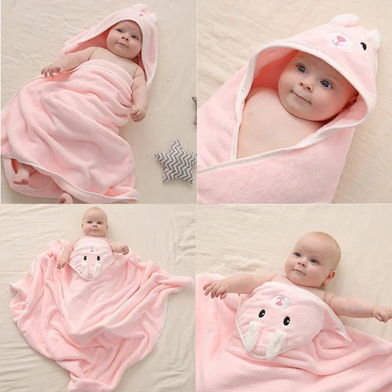 Animal Hooded Baby Towel Blanket 80x80
