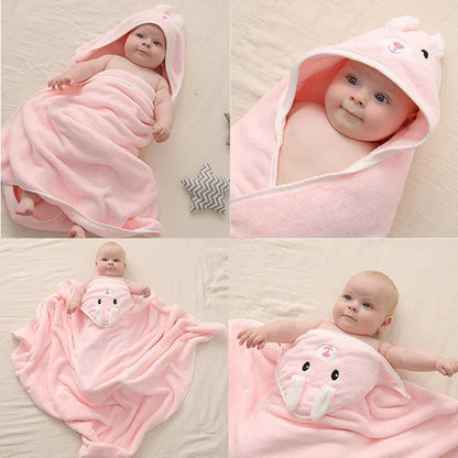 Animal Hooded Baby Towel Blanket 80x80