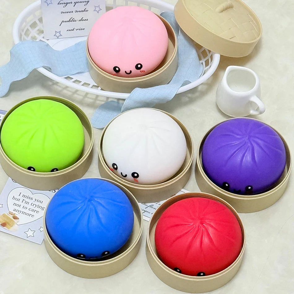 Giant Dumpling Squeeze Toy – Soft Squishy Fidget with Bamboo Steamer 🥟✨