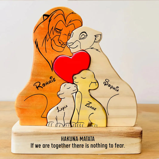 The Wooden Family Lion Puzzle