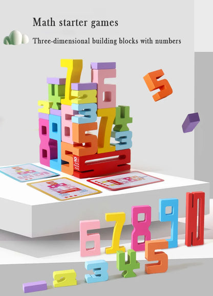 Montessori Wooden Puzzle Blocks – Stacking, Counting & Brain-Building Fun