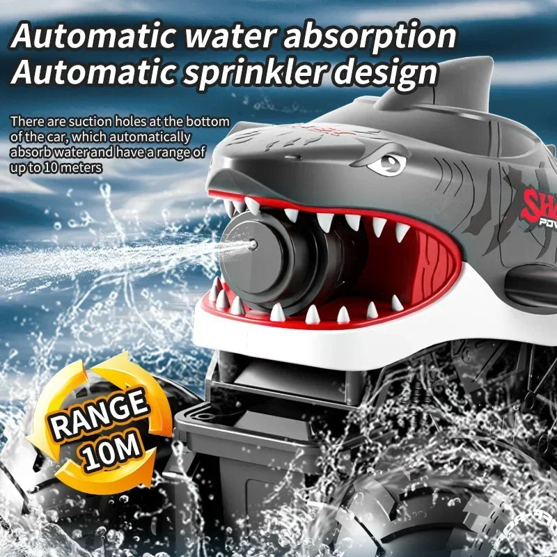 SharkBlaster 2-in-1 Amphibious RC Car & Water Shooter | 2.4G Remote + Gesture Watch Control