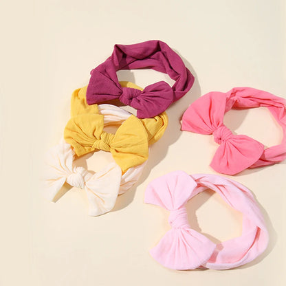 5Pcs Cute Bows Baby Headband Set – Soft Elastic Hair Bands