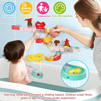 DinoSplash DIY Bath Slide Toy Set