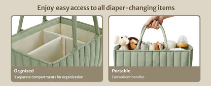 Baby Diaper Organizer Bag – Folding Portable Storage Caddy