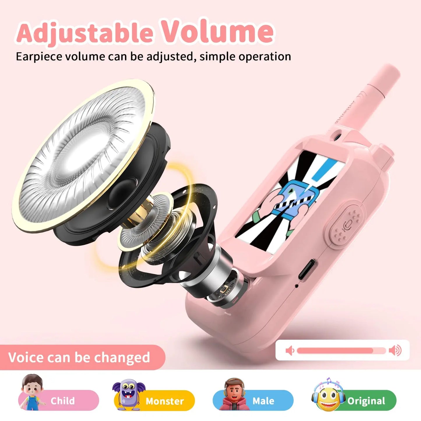 Kids Video Walkie Talkie with HD Screen – Rechargeable Intercom Set