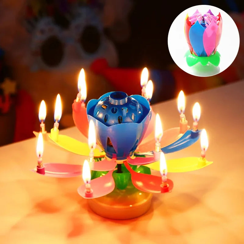 BloomWish - Musical Rotating Lotus Birthday Candle