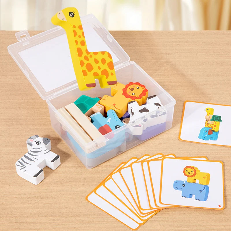 Wooden Animal Stacking Balance Game