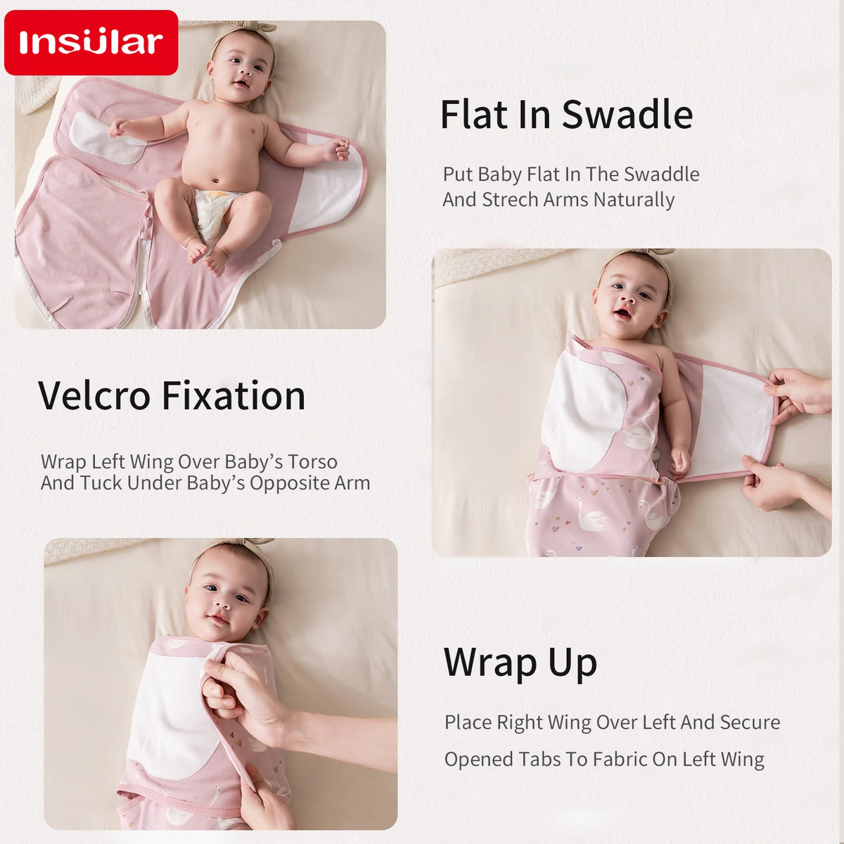 Adjustable Cotton Baby Swaddle Wrap & Hat Set 👶🌙