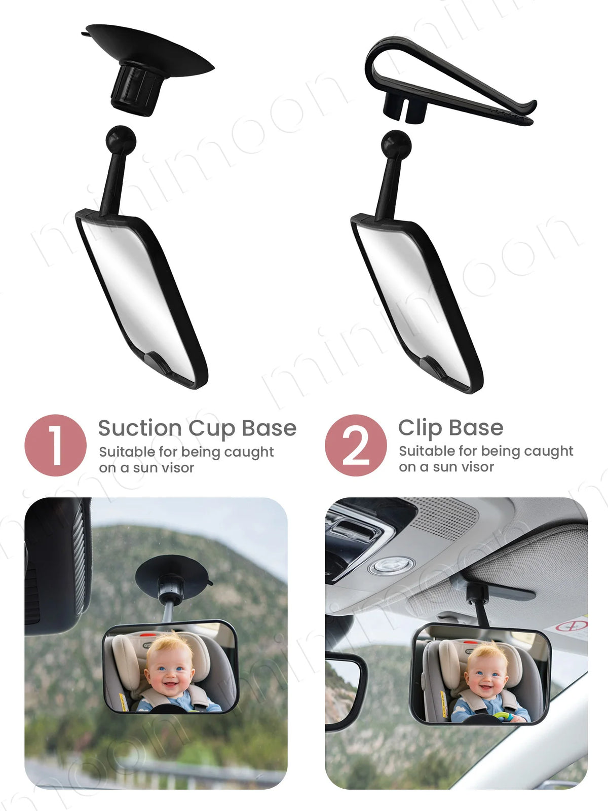 2-in-1 Adjustable Baby Car Seat Mirror – 360° Rotatable 👶🚗