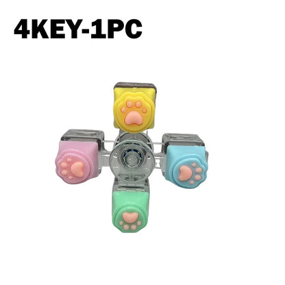 PurrPress - Cat Paw Mechanical Keycap Fidget Keychain