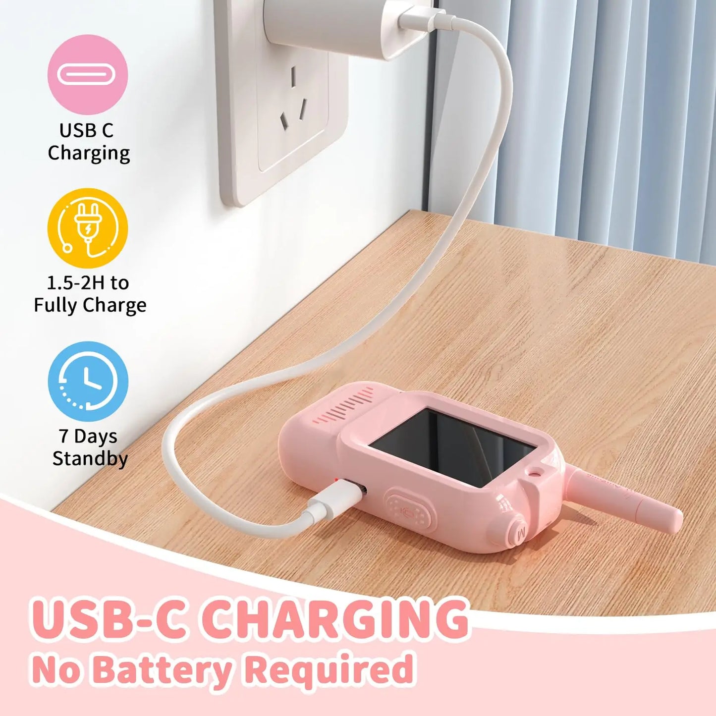 Kids Video Walkie Talkie with HD Screen – Rechargeable Intercom Set