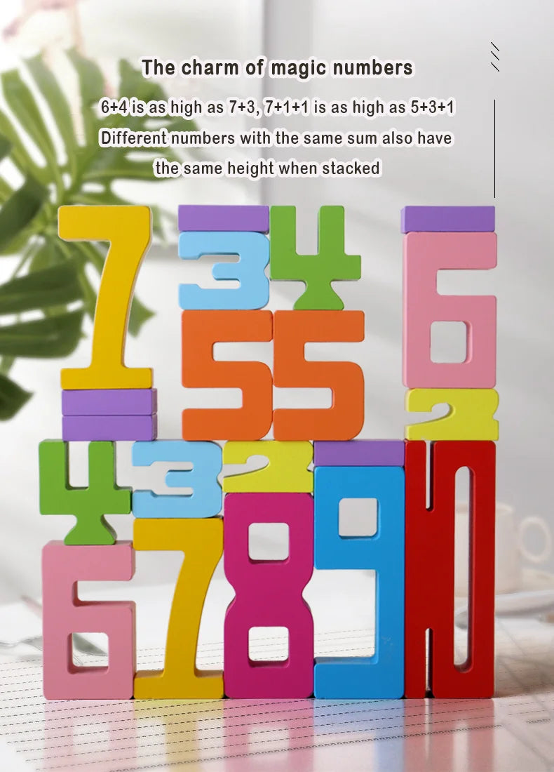 Montessori Wooden Puzzle Blocks – Stacking, Counting & Brain-Building Fun