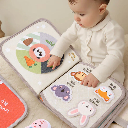 Montessori Animal Quiet Book – Soft Busy Book for Babies & Toddlers