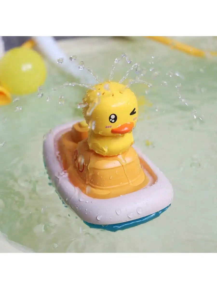 QuackFlow Duck Shower Bath Toy – Electric Water Spray Boat for Kids