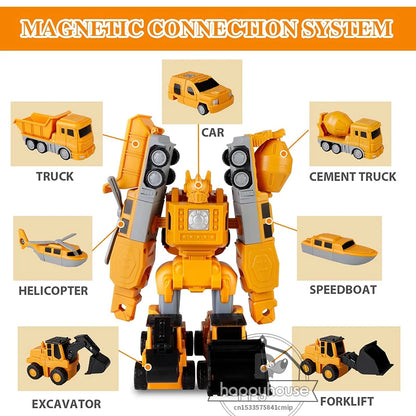 Magnetic Robot Car Toy – Transforming Magnetic Vehicle Set