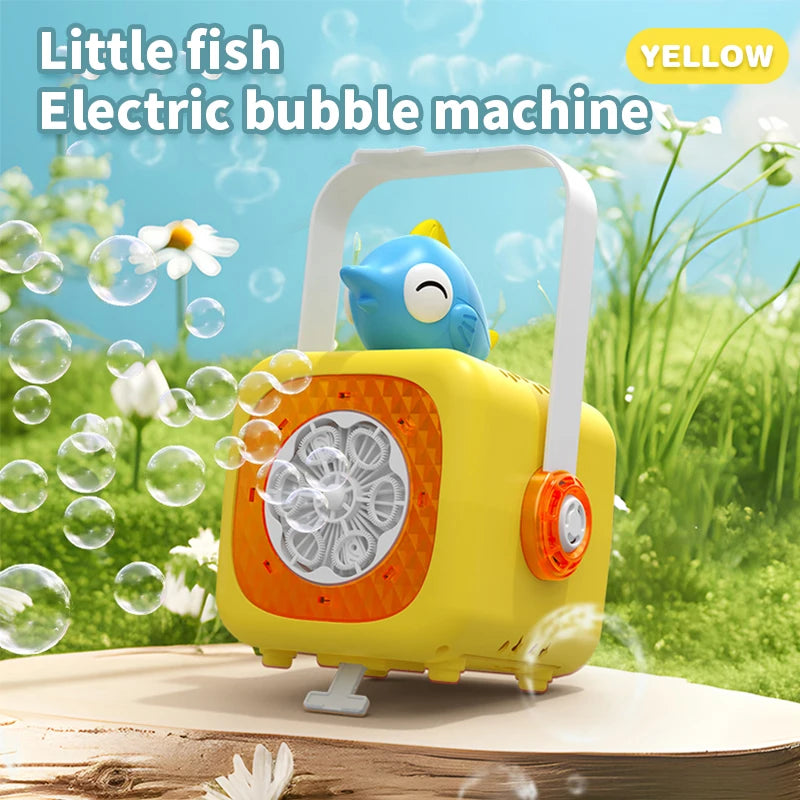 6-Hole Cartoon Fish Bubble Toy - Handheld Bubble Fun Without Batteries