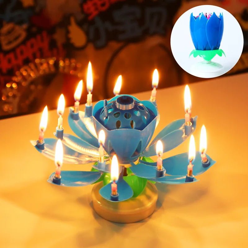 BloomWish - Musical Rotating Lotus Birthday Candle