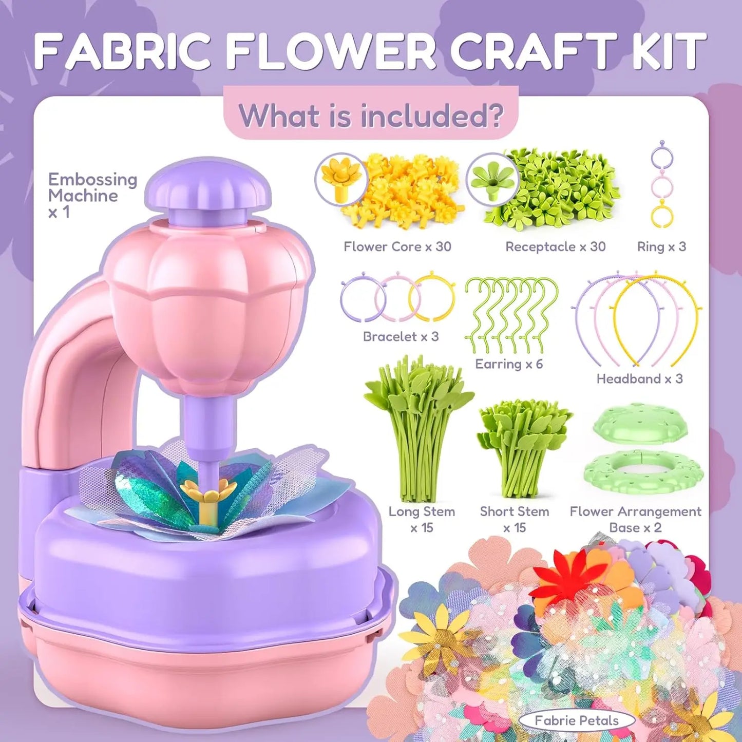 BloomCraft DIY Fabric Flower Bouquet Kit