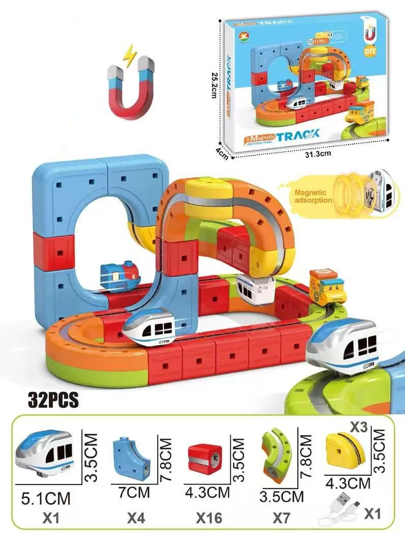 🚆 MagneTrack Builder – DIY Magnetic Train Track Assembly Set